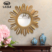 Guanding custom Rizhao mirror American living room decorative mirror creative Sun shape mirror Golden Art porch mirror