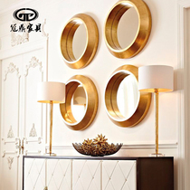 Guanding future circle decorative mirror modern three-dimensional round wall-mounted combination mirror living room dining room art mirror
