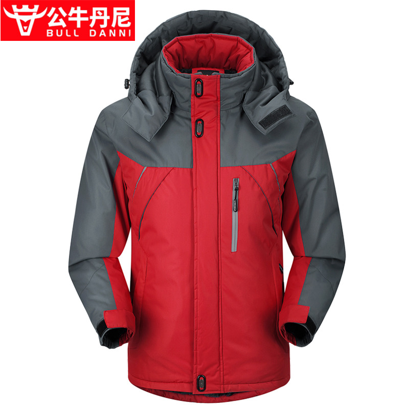 11-23新券公牛丹尼户外冲锋衣男加绒加厚登山服