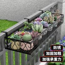 Window side shelf flower stand garden balcony iron railing flower stand