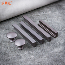 Minimalist Nordic kitchen cabinet drawer handle long modern L-shaped cabinet wardrobe mother and child handle proton gray lengthened