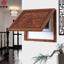 Dongyang wood carving Chinese meter box decorative painting Solid wood carving Chinese wind distribution box Antique living room three-dimensional relief