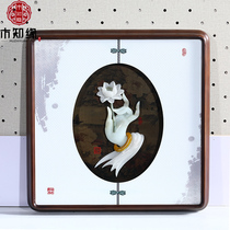 New Chinese decorative painting Restaurant dining room Zen study hanging painting Living room sofa background wall painting Dongyang jade carving painting