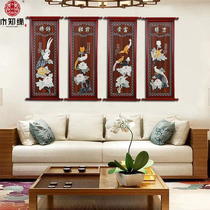 Jade carving painting pendant Dongyang wood carving Antique Chinese carving crafts Living room study entrance background wall decoration