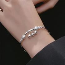 S925 sterling silver cute little fish Bell Bracelet girl retro style jingle silver bracelet female simple Korean hand string