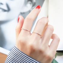 Xiu Crown 925 sterling silver glossy ring female Japanese and Korean simple ins trendy thin element single ring food ring tail ring ring