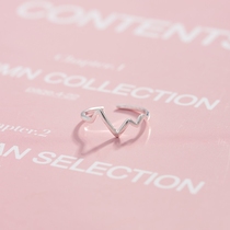 925 sterling silver heart ring female fashion personality electrocardiogram index finger simple temperament tail ring female little finger adjustable