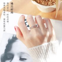 925 sterling silver double layer cross zircon ring female Korean version opening fashion one sex cold wind food ring adjustable adjustable