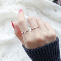 Xiu Crown cold wind ring female sterling silver ins trendsetsu person set of simple personality opening student food finger ring adjustable