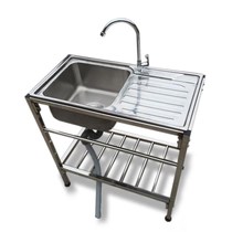 Balcony stainless steel sink single drain pool with home wash basin bracket wash basin with platform pool single star