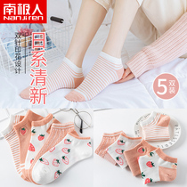 Antarctic socks womens socks ins trend Korean cotton socks Japanese cute summer mid-tube stockings spring and autumn boat socks