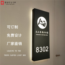 New footbath hotel LED hotel LED Glasting door customized acrylic luminescent logo box number