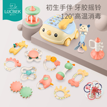 Baby hand rattle soothing toy Newborn baby puzzle early education grip bite newborn teether 0-3-6 months