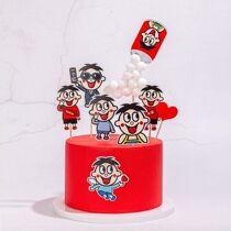 Cake decoration card I want to prosper rich three-dimensional pull can Hair Ball diy dessert table birthday card plug-in