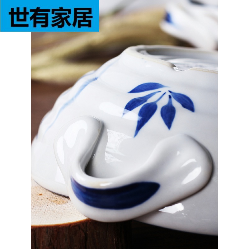 Japanese for job to pull mercifully rainbow such as bowl of blue and white porcelain tableware household imitation retro 7.5 inch Korean ears soup bowl