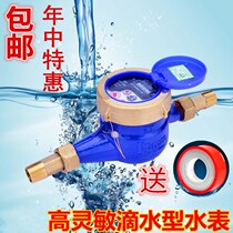 T rotor type high sensitive water meter Drip counting water meter Household rental room cold water meter 4 points 6 points DN15 20