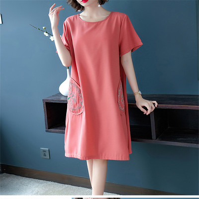 加大码女装夏装胖mm贵夫人遮肚子显瘦连衣裙适合胖女人的洋气裙子_帮