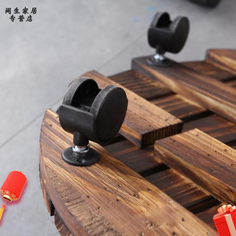 Flower implement carbide pulley wheel green wooden Flower pot base tray decoration universal simple bottom basin belt wheel Flower - stand