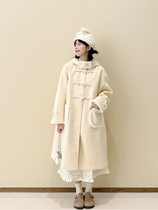 Sunny Shop Advanced Sensation Super-Looking Coat Autumn Winter Lamb Wool Buffalo Horn Button for long subcoat Grand coat