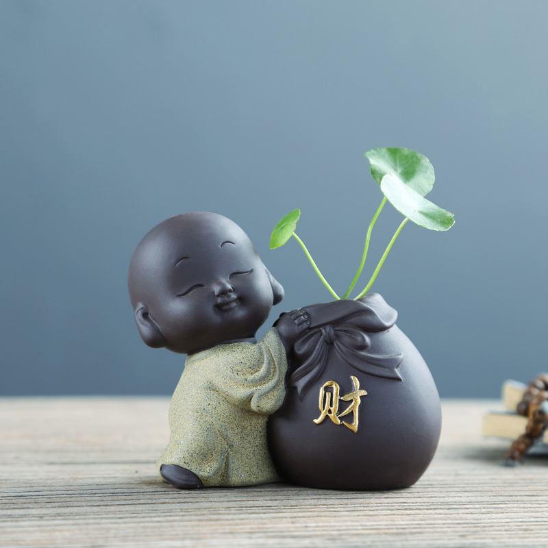 Chinese zen violet arenaceous the young monk hydroponic flower pot ceramic copper grass floret in other aquatic the plants vessels