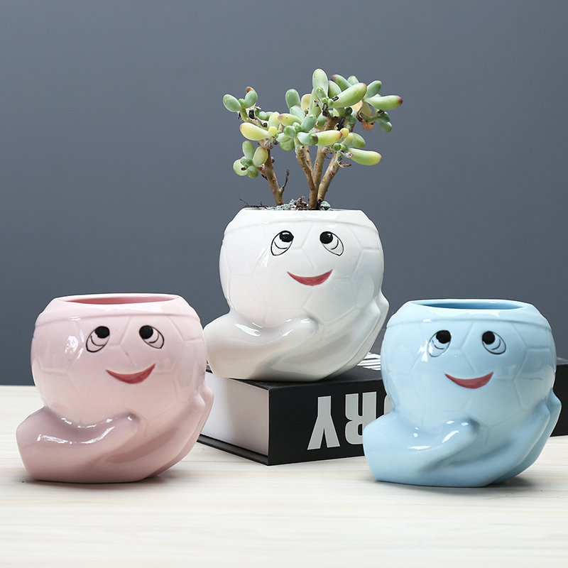 Express cartoon celestial being fleshy flowerpot creative move indoor ceramic flower pot the plants breathe freely, small desktop