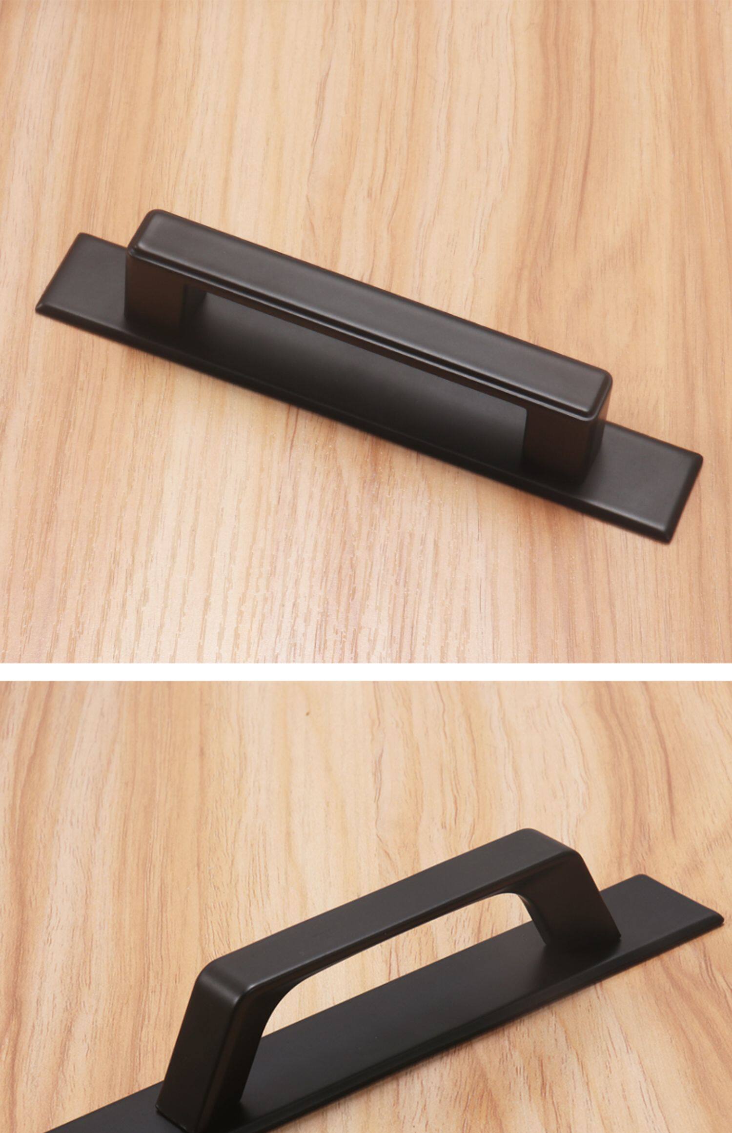 粘贴拉手柜门免打孔黑色玻璃门窗户冰箱黑色把手推拉移门手柄明装