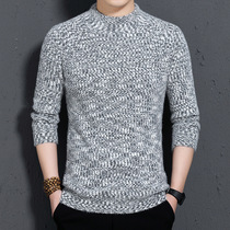2019 autumn and winter new young and middle-aged men semi-high neck thread clothes casual long sleeve pullover sweater factory