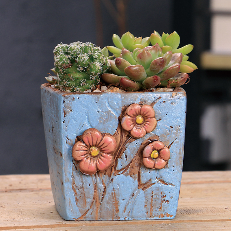 Fleshy ceramic coarse pottery flowerpot breathable ideas contracted Fleshy retro Korean big meaty plant basin clearance