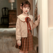 Girls' Autumn Suit 2022 New Children's JK Sweater Autumn Winter Big Boy Style Fashionable Girls' College Style Kids Clothing