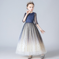 Girl host high-end dress dress foreign atmosphere puffy gauze little girl piano performance dress