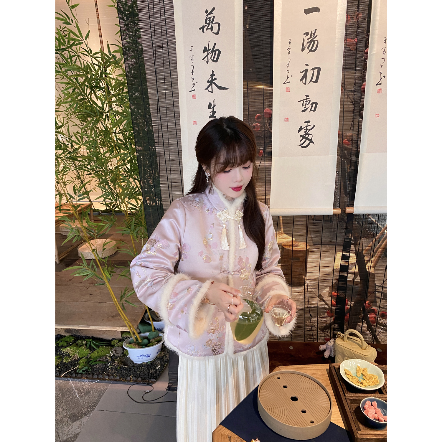 GA Ying Porcelain New Chinese Women's Clothing Autumn Winter Cotton Padded Jacket National Wind Suit Winter Style Cotton Suit Winter Clothing Down Jacket Woman Winter-Taobao