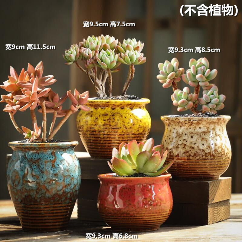 Fleshy creative move coarse pottery flowerpot old running the breathable ceramic large Fleshy plant special offer a clearance in combined packages