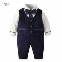 Next Kiddy Baby Three Piece Set Baby Full Month Age Gentleman Vest Dress 9 Month Clothes Set Autumn