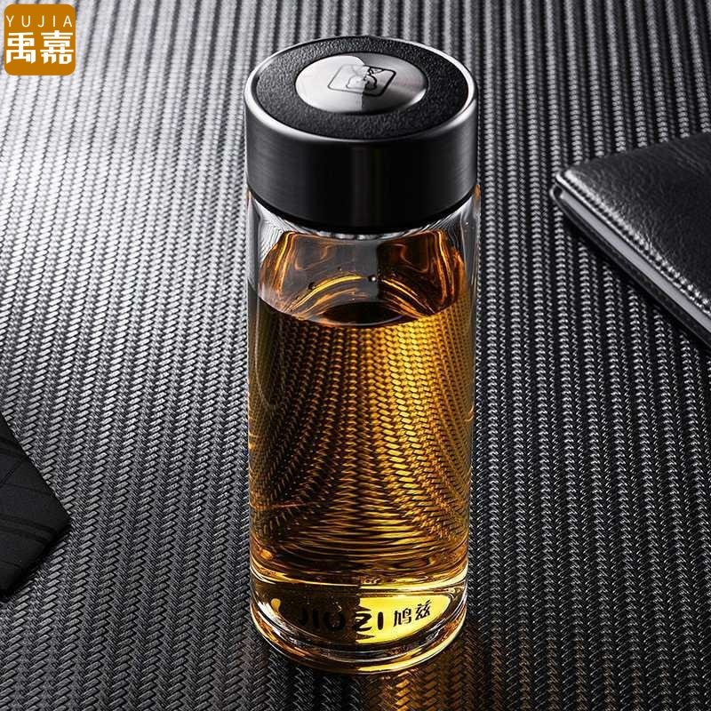 Single vehicle glass portable men make tea glass contracted students home YuJia transparent crystal cup