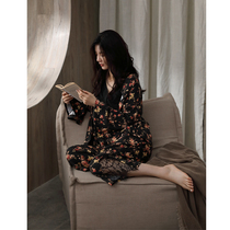 Pajamas female spring and autumn long sleeve cotton set 2021 new women Korean fashion can wear thin home clothes