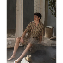 Pajamas men summer thin cotton 2021 new men can wear summer casual short sleeve home suit
