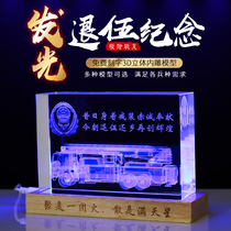 Fire rescue retired transfer gifts to comrades-in-arms souvenirs ladder truck water tanker model custom creative lettering