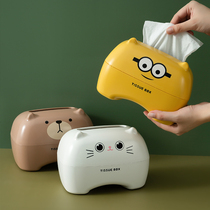 Tissue box drawing paper box home living room restaurant creative cute cartoon coffee table Net red storage box desktop paper towel tube