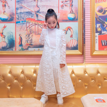 Xuanli childrens Western style model white suit Girls suit high-end catwalk fashion clothes stage performance performance dress