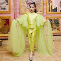 Girls high-definition dress suit domineering catwalk performance suit High-end childrens foreign style model performance fashion trend