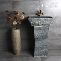 Column washbasin integrated floor standing column basin Art stone hand washing