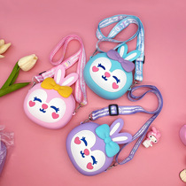 Summer childrens silicone bag cartoon rabbit coin purse little girl crossbody bag shoulder bag cute mini princess bag