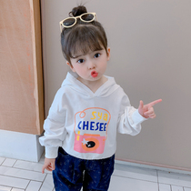 Girl Sweater 2021 New style Korean version of fashionable autumn hooded long-sleeved top female baby Autumn Tide