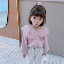 Girls cardigan childrens long sleeve coat 2021 new autumn children loose base shirt female baby Foreign style childrens clothing