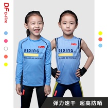 DF dfire Free Kids Cycling Top Ultra Light High Bounce High Sun Protection Moisture Absorption Cycling Suit Long Sleeves Sleeveless