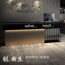 Vintage industrial style stainless steel cashier Clothing store bar table Beauty salon Barber shop Company reception desk