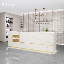 Modern light luxury beauty salon Stainless steel cashier Womens shop shop counter Barber shop Health club front desk
