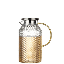 Five household high borosilicate lead-free glass hammer pattern cold water pot Large capacity glass juice pot Household tea pot