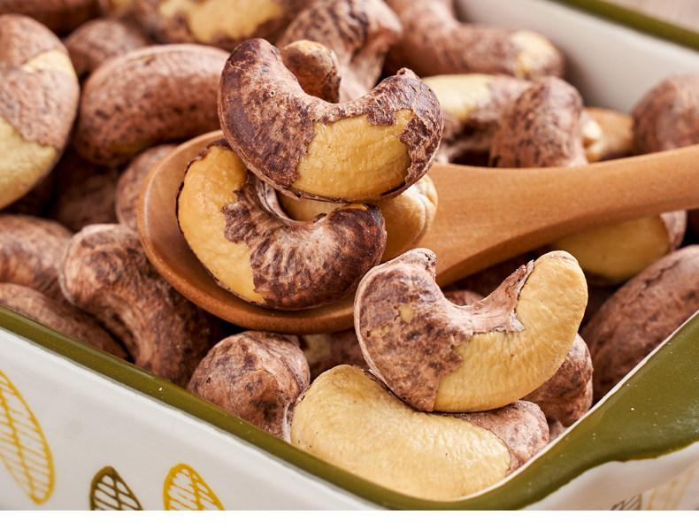 魅力猴带衣腰果仁500g散装称斤干果孕妇零食坚果原味紫皮带衣腰果