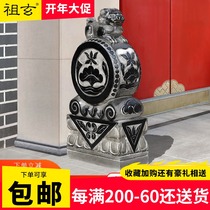 Stone carving gate pier stone lion pair of carved natural bluestone antique courtyard door home brave stone drum drum drum drum drum drum stone